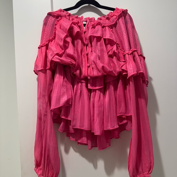 Loveshackfancy Pink Jacquard set, Size Small - Picture 5 of 6